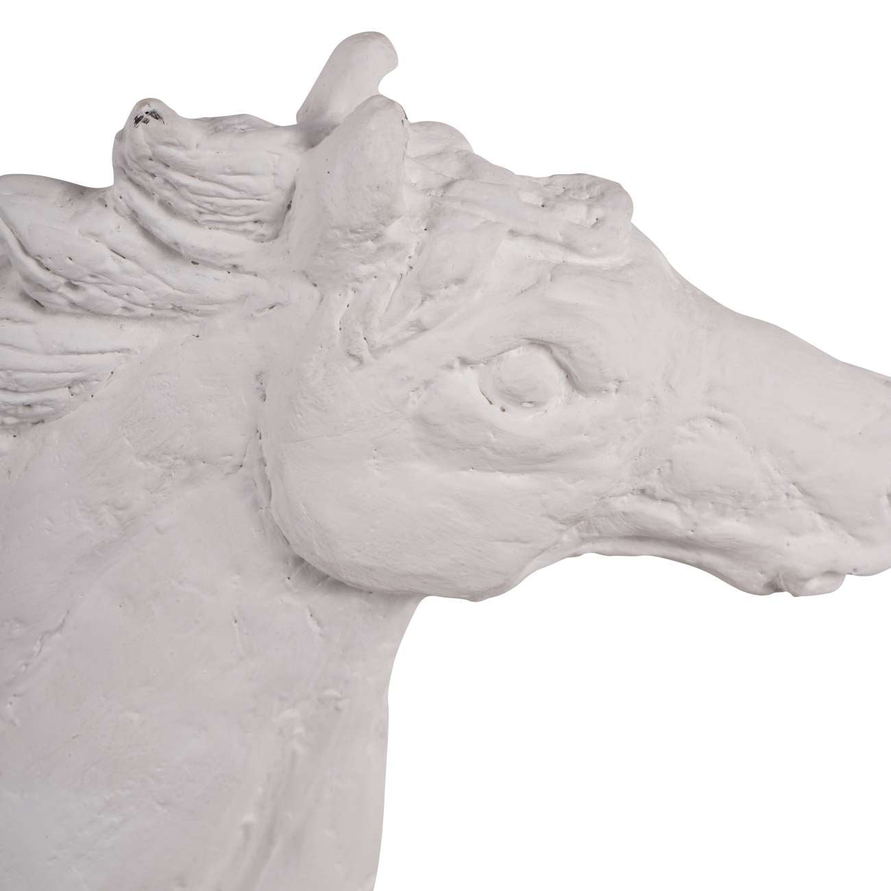 Abstract White Carved Horse Sculpture